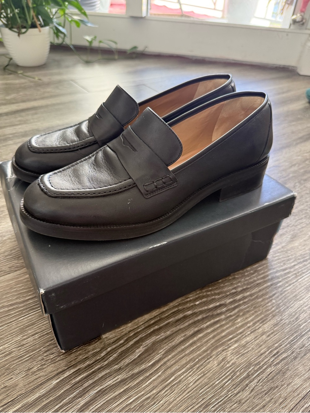 Bernardo Black Leather Penny Loafers